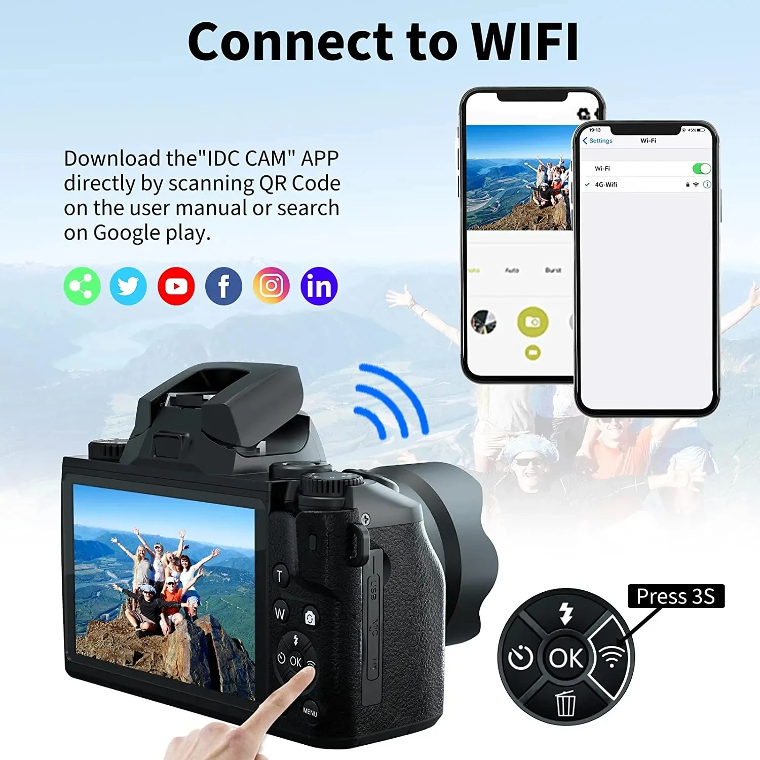 2025 16X Zoom 64MP DSLR HD WIFI Cameras 4.0 Touchscreen 4K Digital for Tiktok Photography Video Live Streaming Vlogging - AliExpress - Image 5