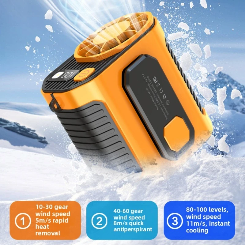 Waist-hanging fan rechargeable portable fan powerful wind outdoor construction site cooling artifact clip-on USB mini fan - AliExpress - Image 3