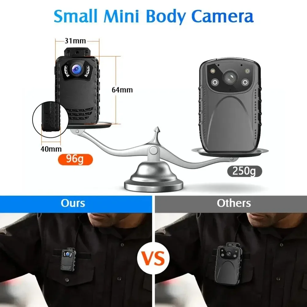BOBLOV N9 Mini Body Camera Full HD 1296P Body Mounted Camera Small Portable Night Vision Police Body Cam 128GB Mini Camera - AliExpress - Image 6