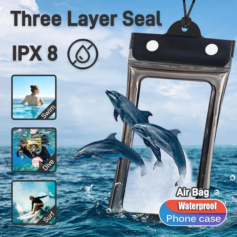 IPX8 Universal Waterproof Phone Case Bag For iPhone 15 14 13 12 11 Pro Max X Xiaomi 13 Samsung S23 Ultra Swim Cover Accessories – AliExpress