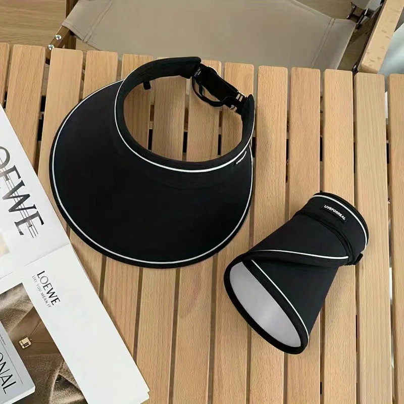 UV Protection Foldable Solid Color Visor Cap Adjustable Breathable Sun Hat For Women Men Summer Travel Sport Hiking Golf Dad Hat - AliExpress - Image 2