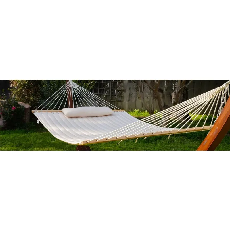 12 FT Double Quilted Fabric Hammock with Spreader Bars and Detachable Pillow, 2 Person for Outdoor Patio Backyard - AliExpress - Image 6