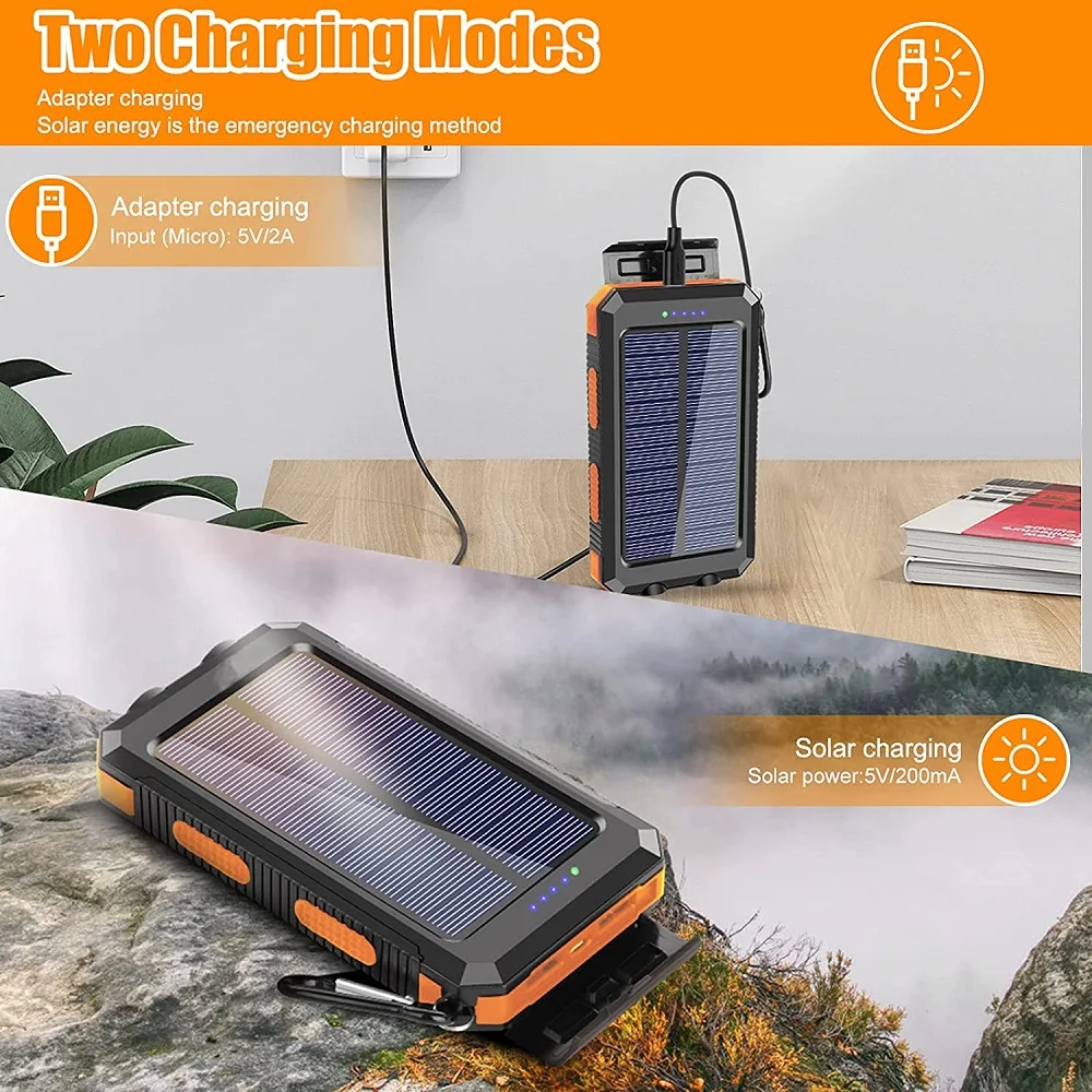 Solar Power Bank 80000mAh Portable Charging Poverbank External Battery Charger Strong Light LDE Light for All Smartphones - AliExpress - Image 4
